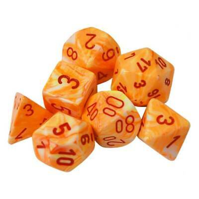 Chessex Polyhedral 7 - Die Set - Festive Sunburst/Red - 601982012311 - CrystalLotus.eu