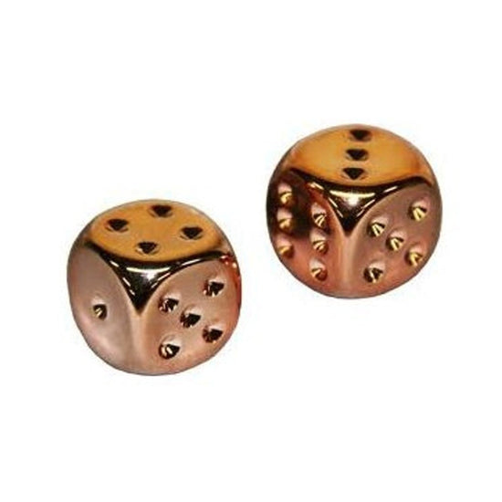 Chessex Specialty Dice Sets - Copper - Plated Metallic 16mm d6 with pips Pair (CHX29011) - 29011 - CrystalLotus.eu