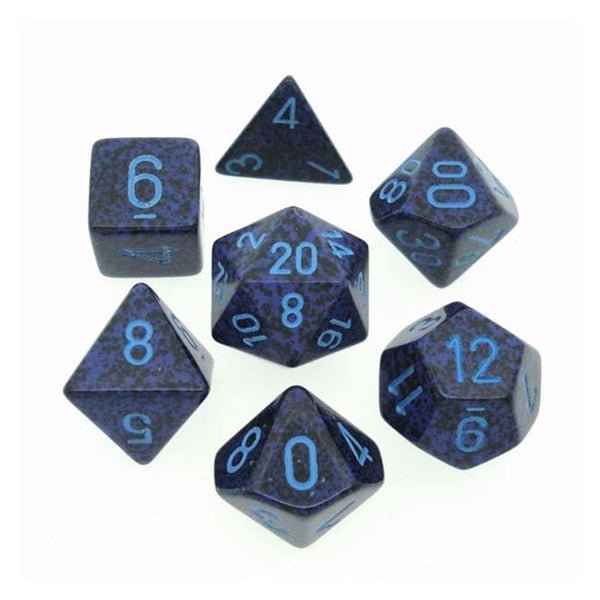 Chessex Speckled Polyhedral 7 - Die Set - Cobalt - 601982021009 - CrystalLotus.eu