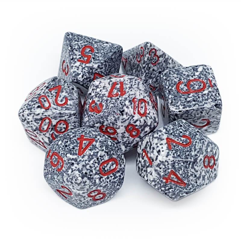 Chessex Speckled Polyhedral 7 - Die Set - Granite - 601982021085 - CrystalLotus.eu