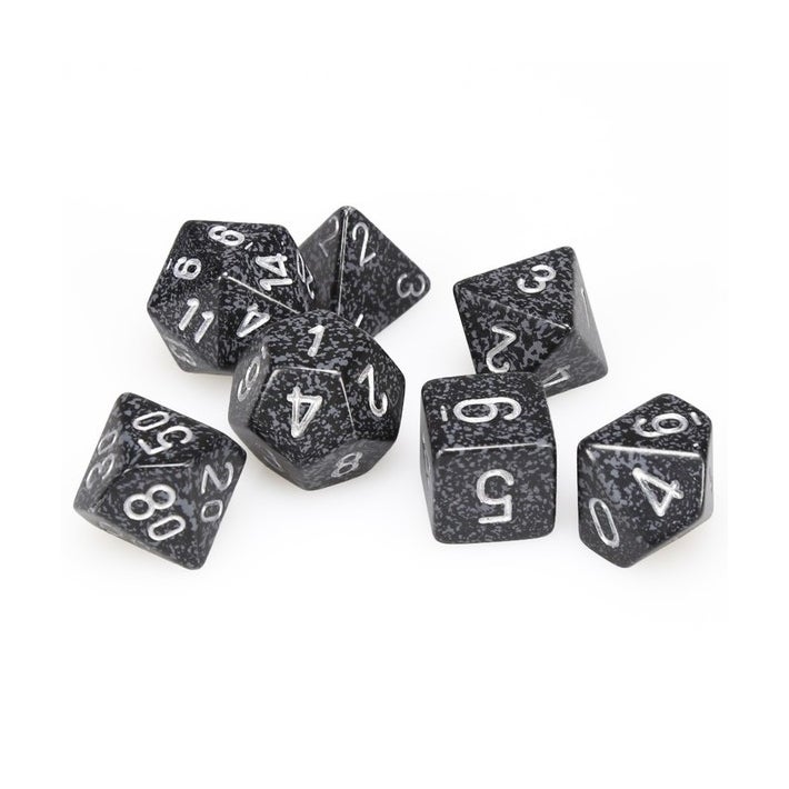 Chessex Speckled Polyhedral 7 - Die Set - Ninja - 601982021078 - CrystalLotus.eu