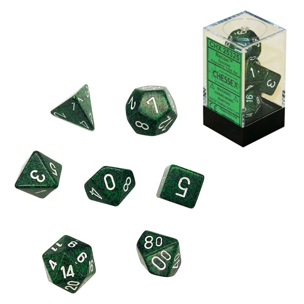 Chessex Speckled Polyhedral 7 - Die Set - Recon - 601982021108 - CrystalLotus.eu