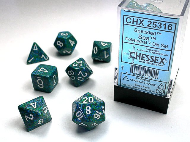 Chessex Speckled Polyhedral 7 - Die Set - Sea - 601982021054 - CrystalLotus.eu