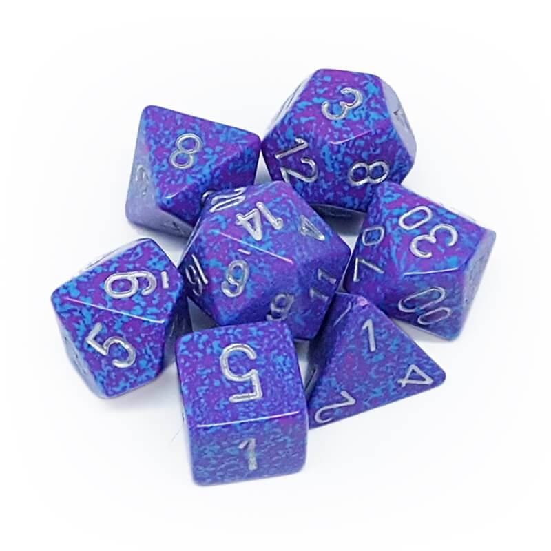 Chessex Speckled Polyhedral 7 - Die Set - Silver Tetra - 601982021184 - CrystalLotus.eu