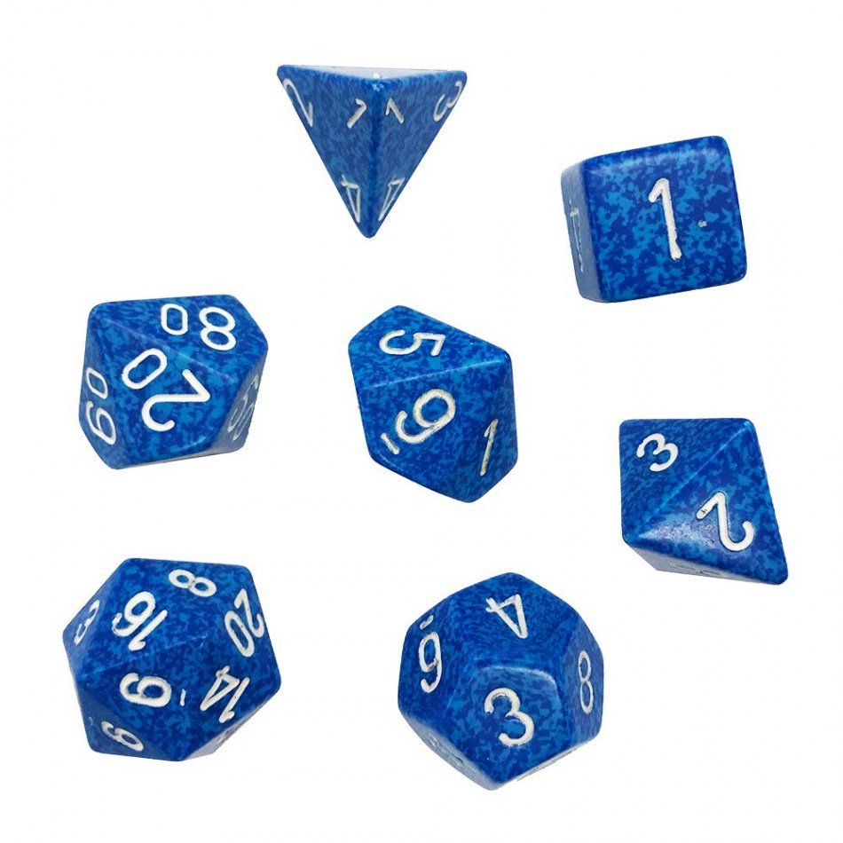 Chessex Speckled Polyhedral 7 - Die Set - Water - 601982020996 - CrystalLotus.eu