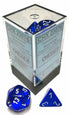 Chessex Translucent Polyhedral 7 - Die Set - Blue/white - 601982009946 - CrystalLotus.eu