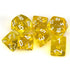 Chessex Translucent Polyhedral 7 - Die Set - Yellow/white - 601982009908 - CrystalLotus.eu