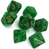 Chessex Vortex 7 - Die Set - Green w/gold - 601982024758 - CrystalLotus.eu