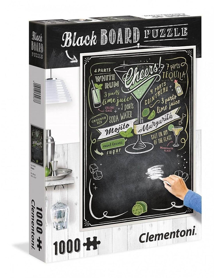 Clementoni - Black Board Puzzle Cheers (1000pcs) - 8005125394678 - CrystalLotus.eu