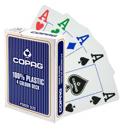 Copag - 4 Colour Poker Cards (Blue Color) - 7896192329288 - Crystal Lotus