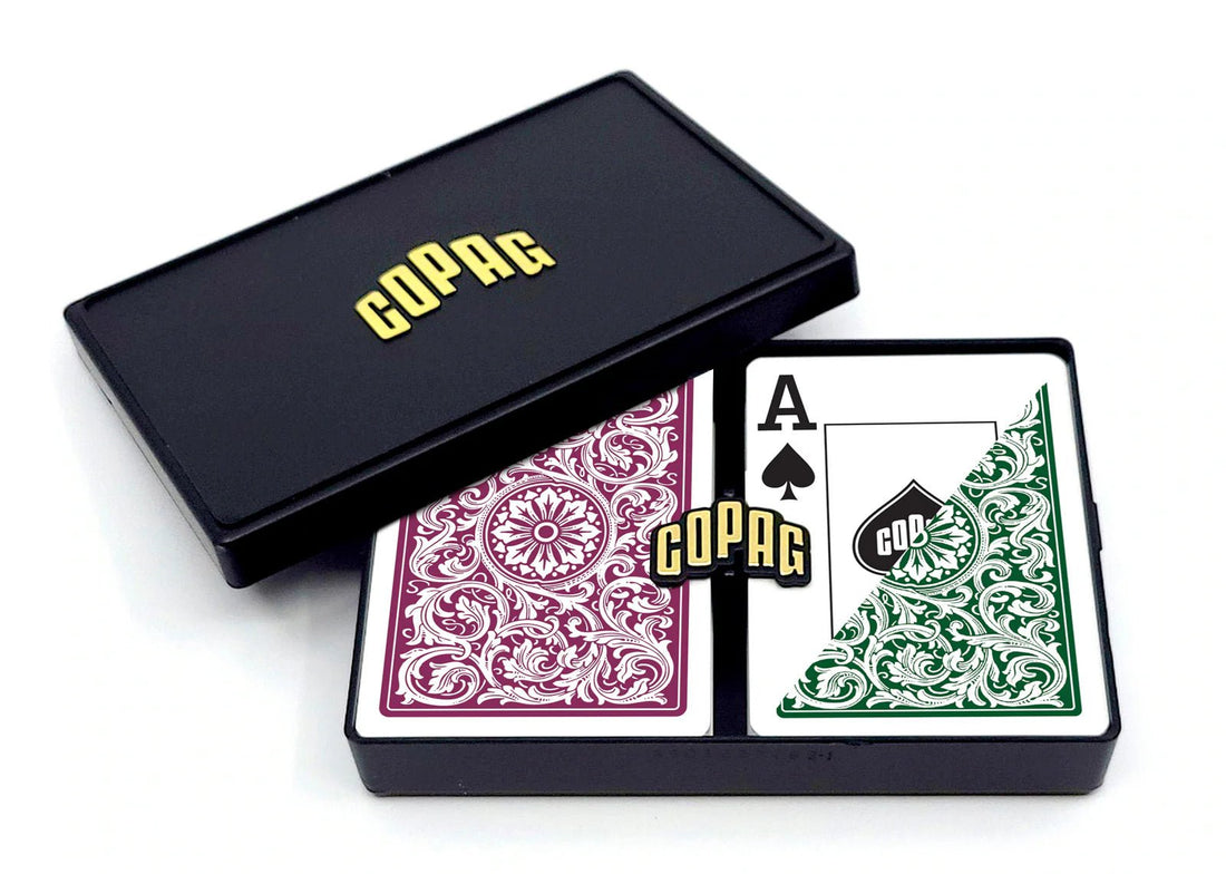 Copag Jumbo Index - Poker Size (Green &amp; Burgundy) - 831705006000 - CrystalLotus.eu