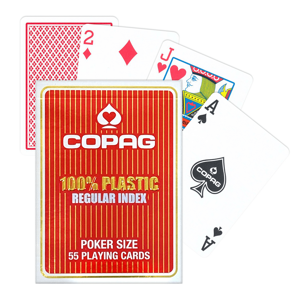 Copag - Poker Size Regular Face (Red Color) - 5411068400438 - Crystal Lotus