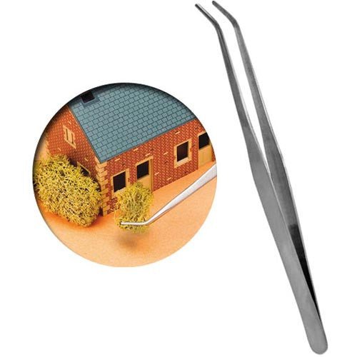 Curved Tip Stainless Steel Tweezers (175 mm) - 842955193 - CrystalLotus.eu