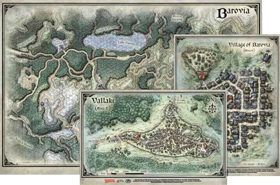 D&amp;D Curse of Strahd: Map Set (24"x16", 9"x12", 8"x13") - 9420020251991 - CrystalLotus.eu