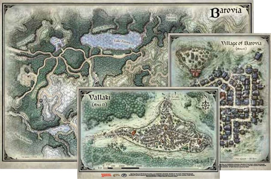 D&amp;D Curse of Strahd: Map Set (24&quot;x16&quot;, 9&quot;x12&quot;, 8&quot;x13&quot;) - 9420020251991 - CrystalLotus.eu