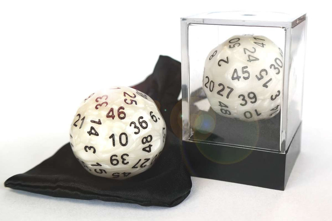 Dice - Up D50 Dice - Perlmutt (Acrylbox &amp; Satinbag included) - 798003859922 - Crystal Lotus