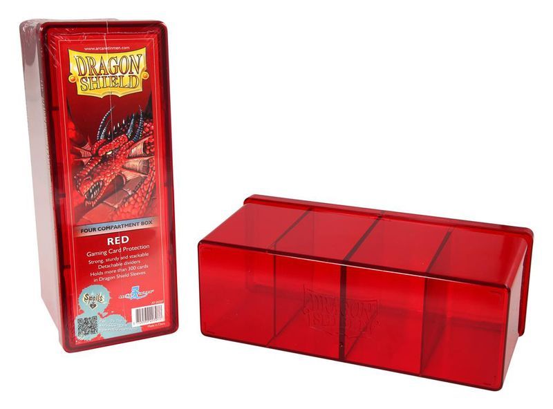 Dragon Shield - 4 Compartment Storage Box - Red - 5706569203078 - CrystalLotus.eu