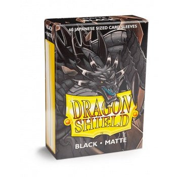 Dragon Shield Small Sleeves - Japanese Matte Black (60 Sleeves) - 5706569111021 - CrystalLotus.eu