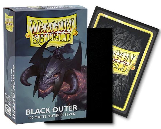 Dragon Shield - Standard Card Sleeves Outer Matte (100): Black - 5706569130039 - CrystalLotus.eu