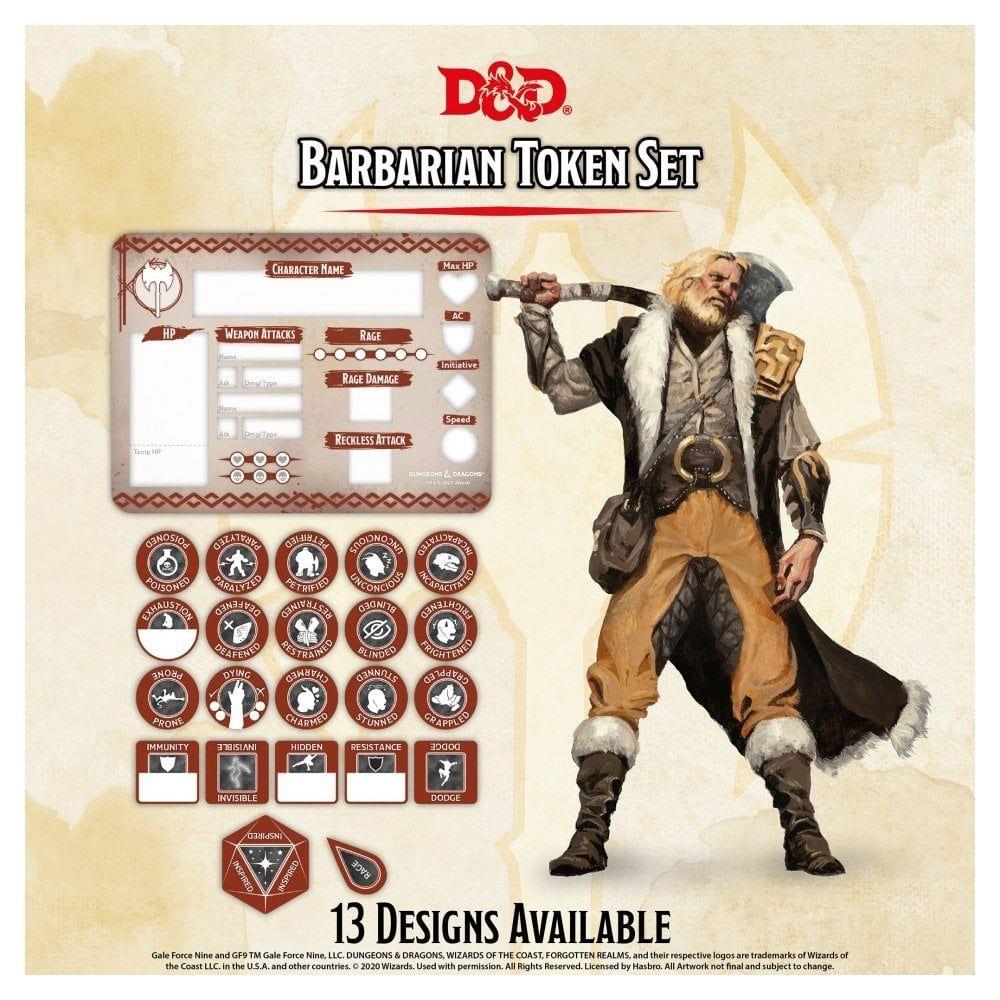 Dungeons &amp; Dragons 5th Edition - Barbarian Token Set - 9420020251168 - CrystalLotus.eu