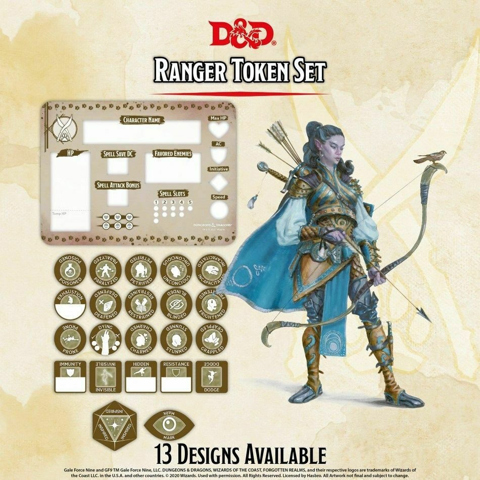 Dungeons &amp; Dragons 5th Edition - Ranger Token Set - 9420020251137 - CrystalLotus.eu