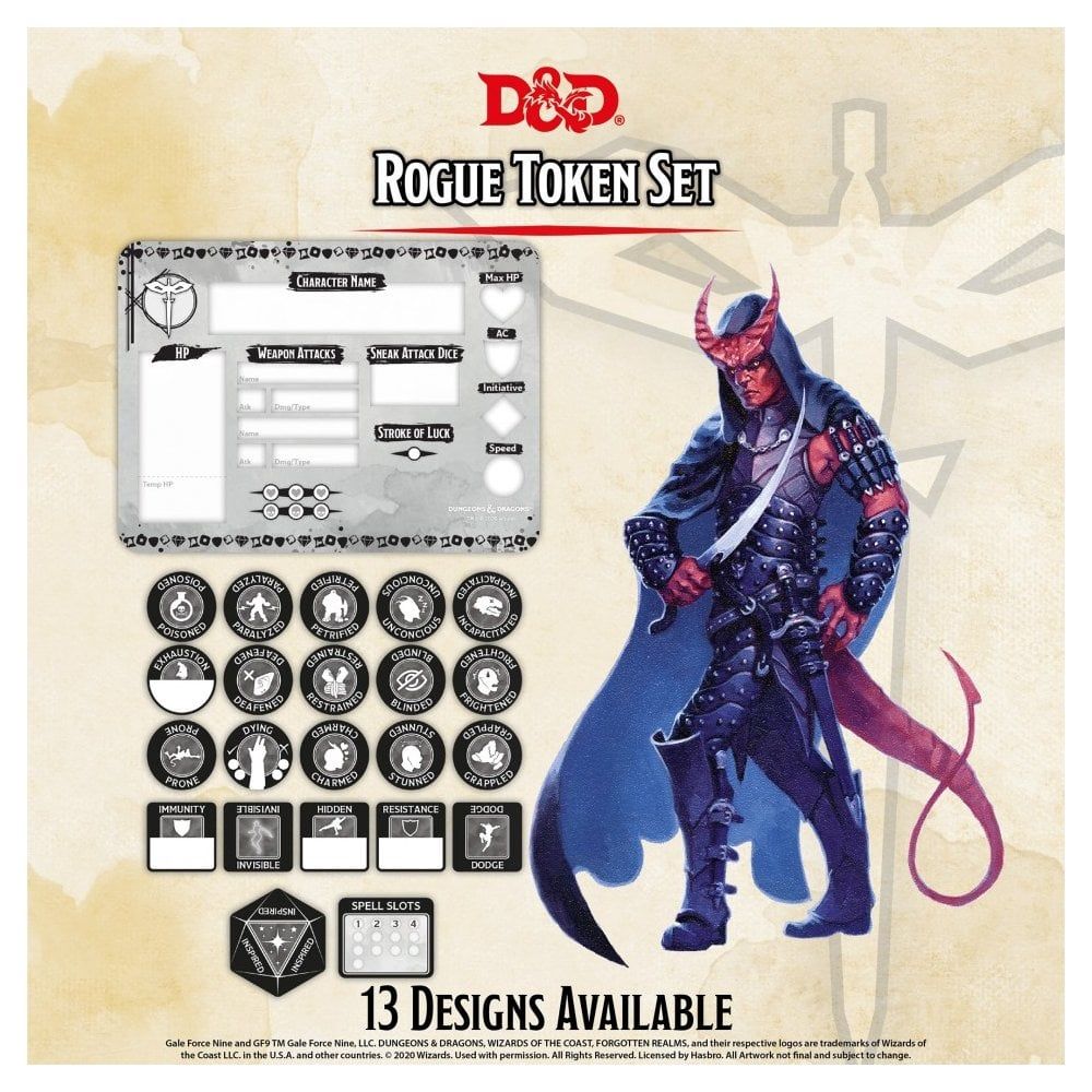 Dungeons &amp; Dragons 5th Edition - Rogue Token Set - 9420020251182 - CrystalLotus.eu