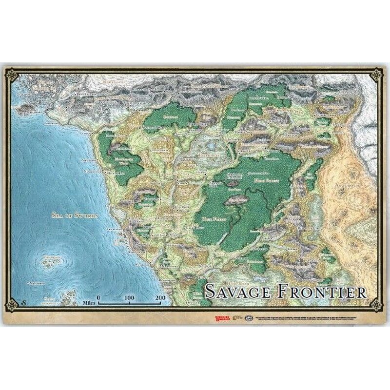 Dungeons &amp; Dragons Savage Frontier Map 21"x31" - 9420020251960 - CrystalLotus.eu