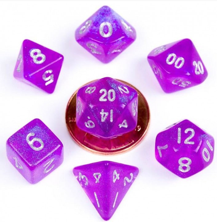 FanRoll Mini 7 - Dice Set - Purple Stardust - 680599384462 - Crystal Lotus