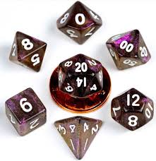 FanRoll Mini 7 - Dice Set - Stardust Supervolcano - 680599384431 - Crystal Lotus