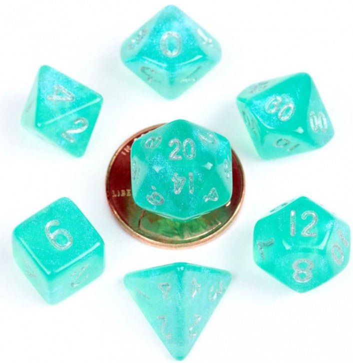 FanRoll Mini 7 - Dice Set - Turquoise - 680599384479 - Crystal Lotus