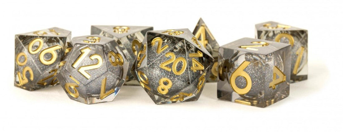 FanRoll Premium Liquid Core 7 - Dice Set - Vanishing Oil - 687700231424 - Crystal Lotus