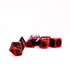 FanRoll Premium Metal 7 - Dice Set - Red with Black Enamel - 680599383557 - Crystal Lotus