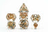 FanRoll Resin Infused 7 - Dice Set - Gear Dice - 680599384967 - Crystal Lotus
