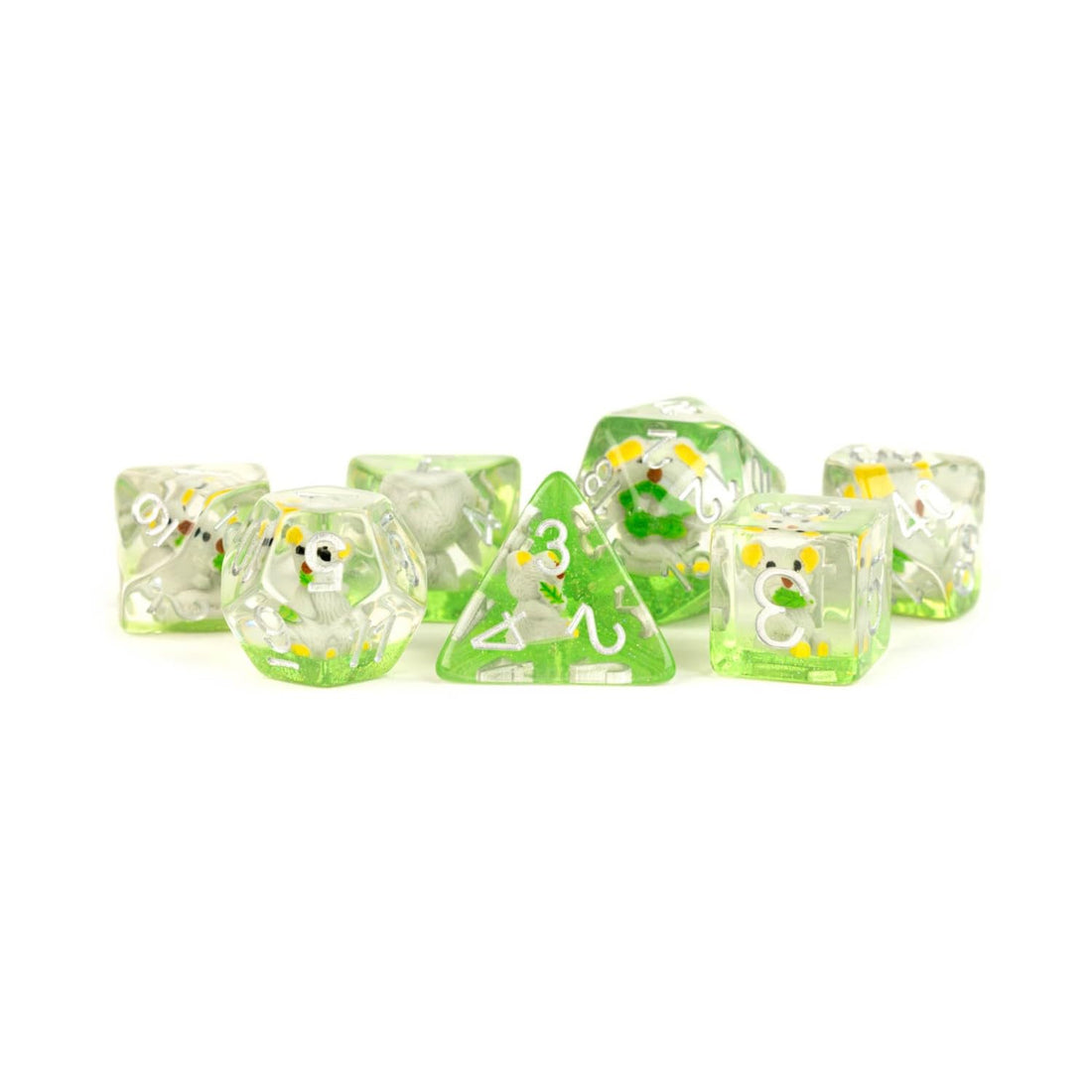 FanRoll Resin Infused 7 - Dice Set - Koala - 687700231639 - Crystal Lotus