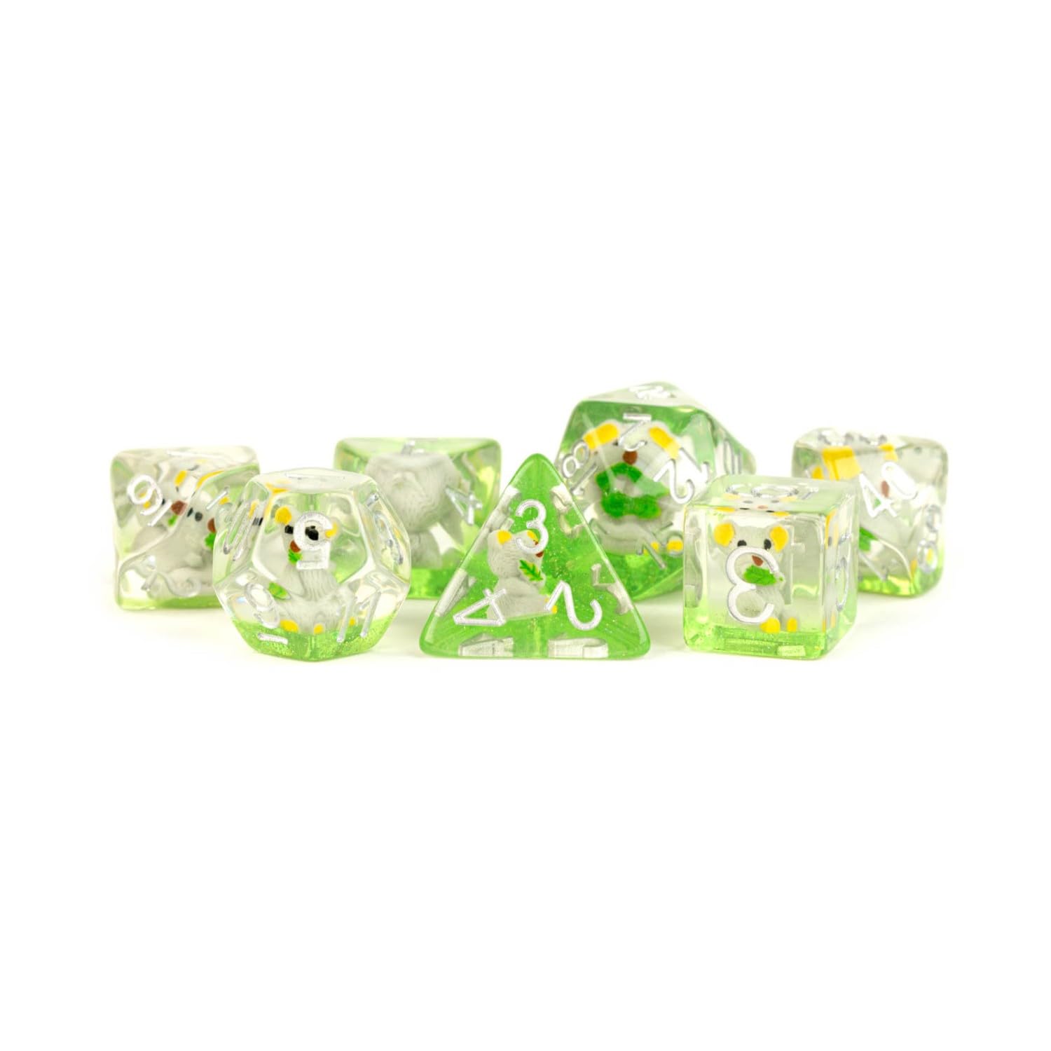 FanRoll Resin Infused 7 - Dice Set - Koala - 687700231639 - Crystal Lotus