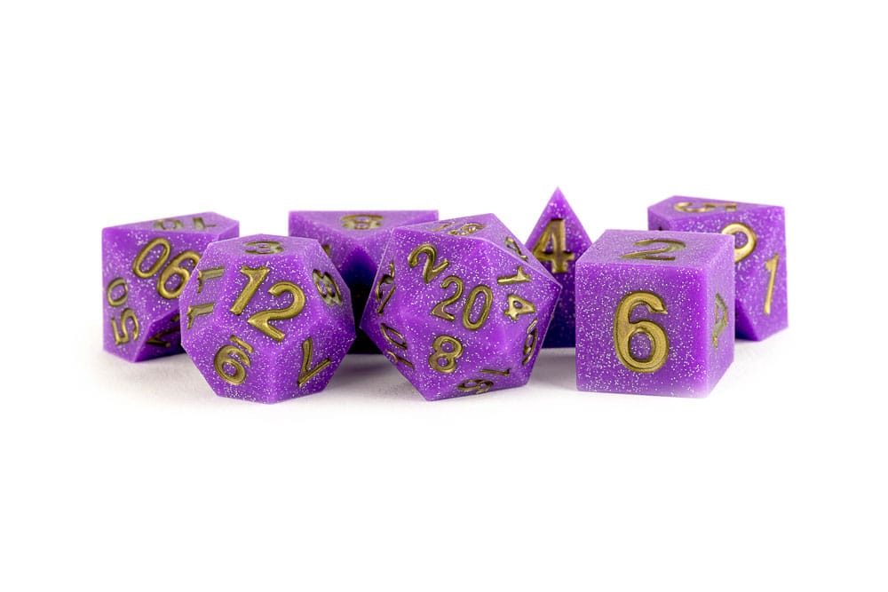 FanRoll Sharp Edge Silicone 7 - Dice Set - Regal Ricochet - 687700231240 - Crystal Lotus