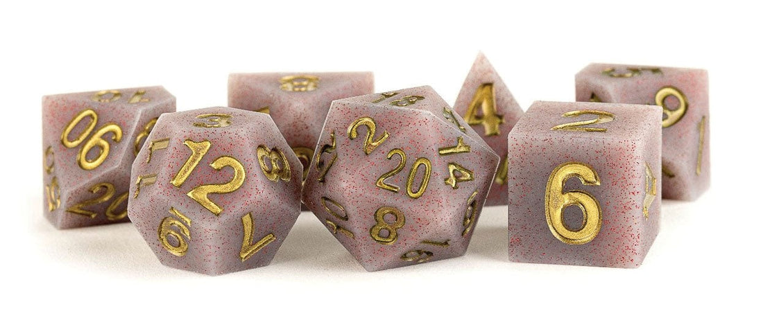 FanRoll Sharp Edge Silicone 7 - Dice Set - Volcanic Soot - 687700231226 - Crystal Lotus