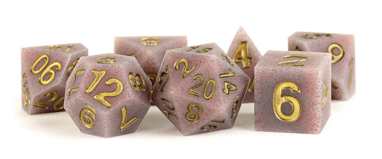 FanRoll Sharp Edge Silicone 7 - Dice Set - Volcanic Soot - 687700231226 - Crystal Lotus