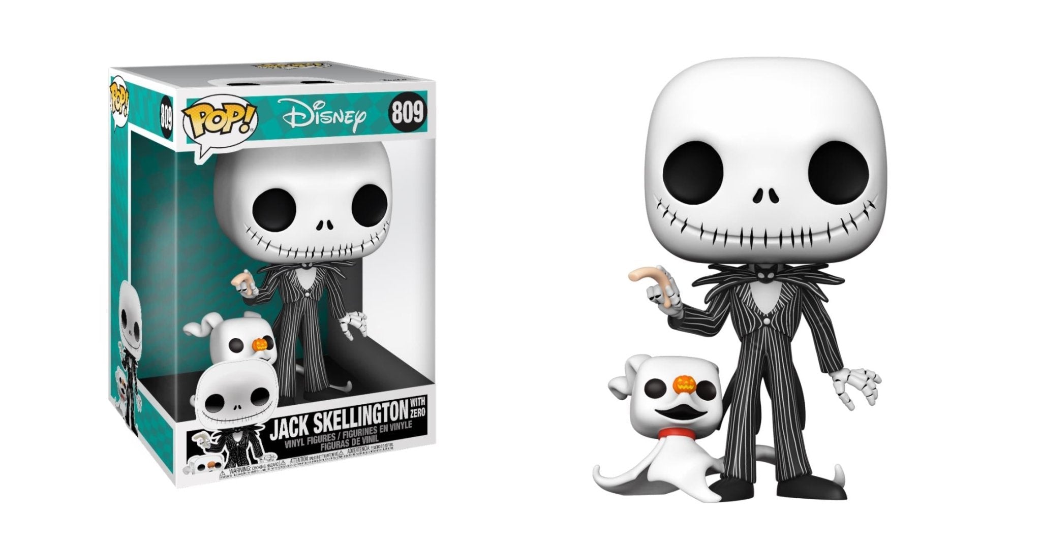 Funko POP! Nightmare Before Christmas - Jack Skellington with Zero Jumbosized 