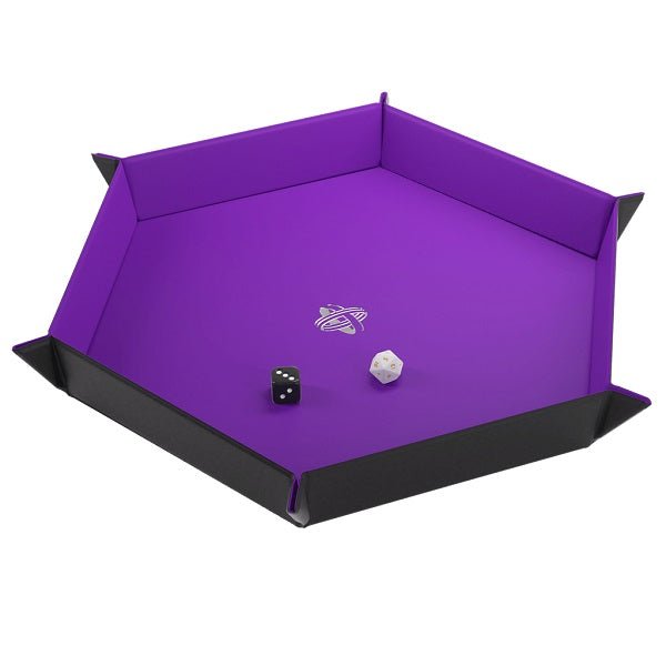 Gamegenic - Magnetic Dice Tray Hexagonal Black &amp; Purple - 4251715411162 - Crystal Lotus