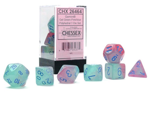 Gemini Polyhedral Gel Green - Pink/blue Luminary 7 - Die Set - 601982034375 - CrystalLotus.eu