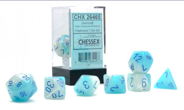 Gemini Polyhedral Pearl Turquoise - White/blue Luminary 7 - Die Set - 601982034498 - CrystalLotus.eu