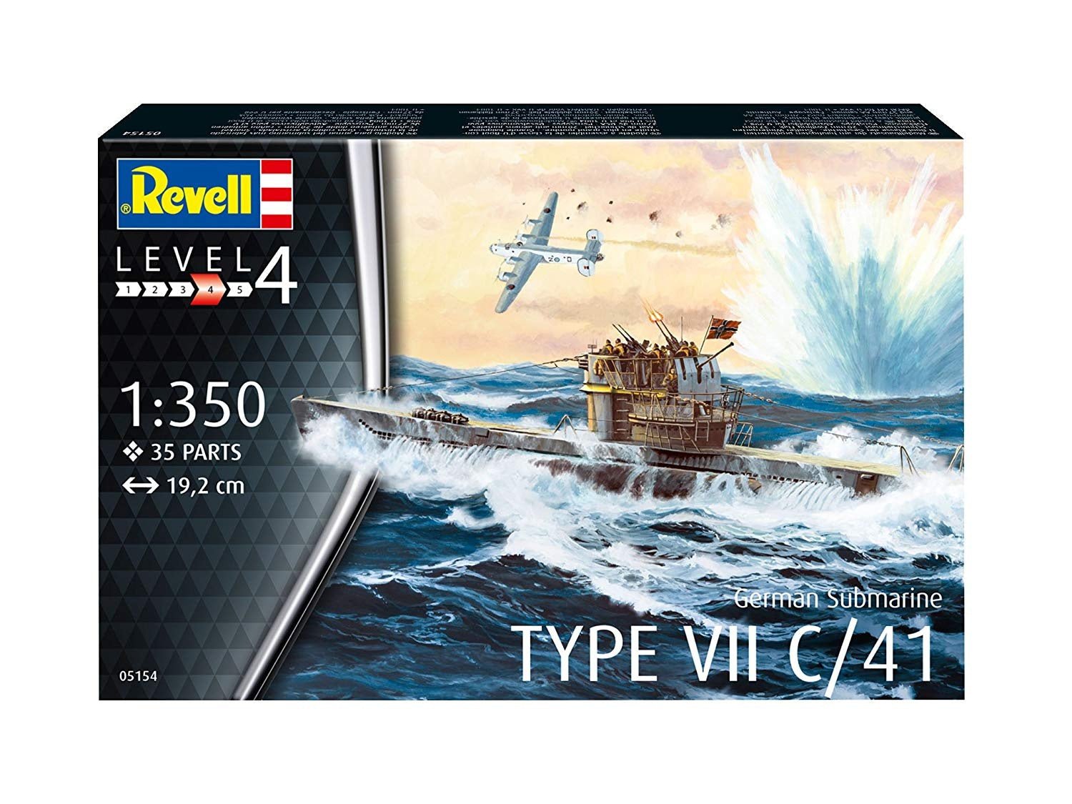 German Submarine Type VII C/41 (1:350) - 4009803051543 - CrystalLotus.eu