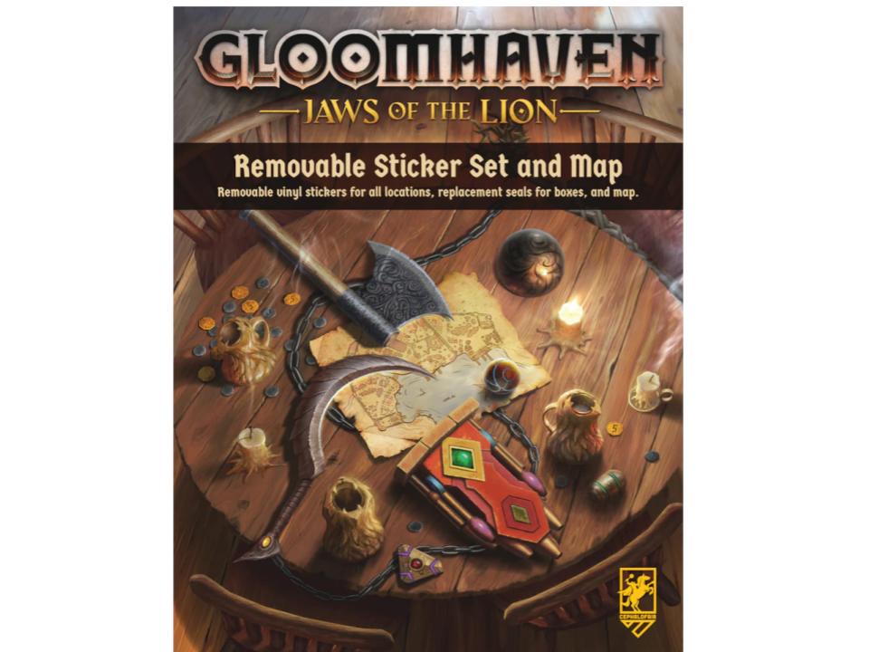 Gloomhaven: Jaws of the Lion Removable Sticker Set &amp; Map - 644216609963 - CrystalLotus.eu