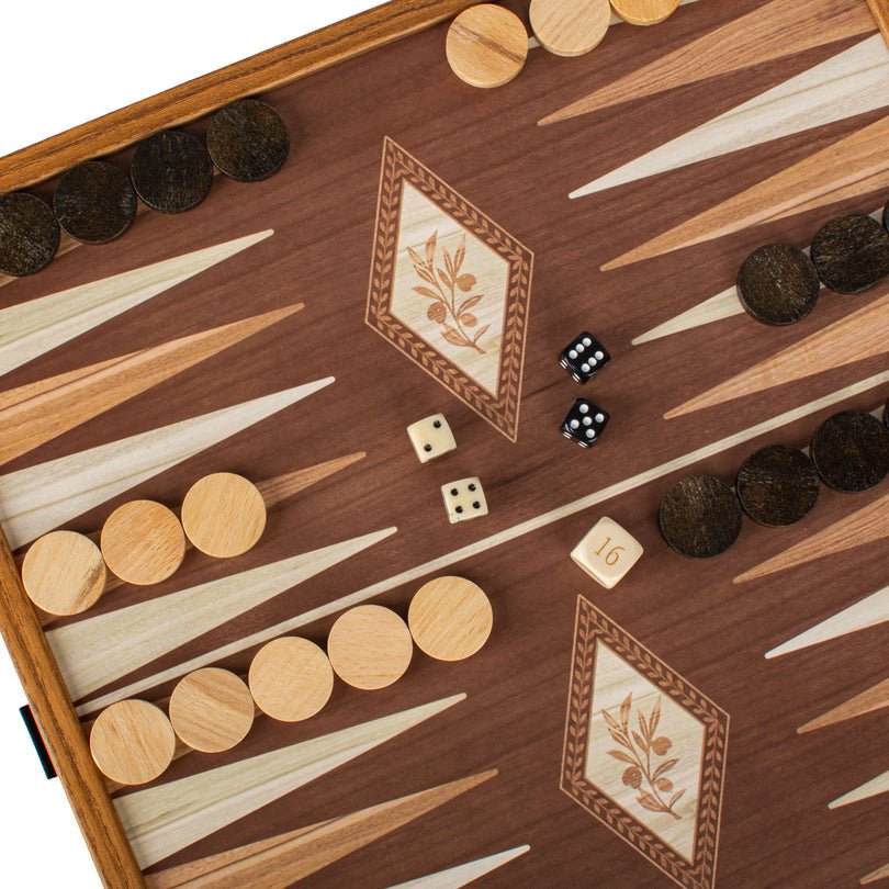 Handcrafted 5 - in - 1 Combo Game Collection - Chess, Backgammon, Ludo, Snakes &amp; Checkers - Classic Style (by Manopoulos) - 5200430706434 - Crystal Lotus