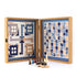 Handcrafted 5 - in - 1 Combo Game Collection - Chess, Backgammon, Ludo, Snakes & Checkers - Navy Blue (by Manopoulos) - 5200430706441 - Crystal Lotus