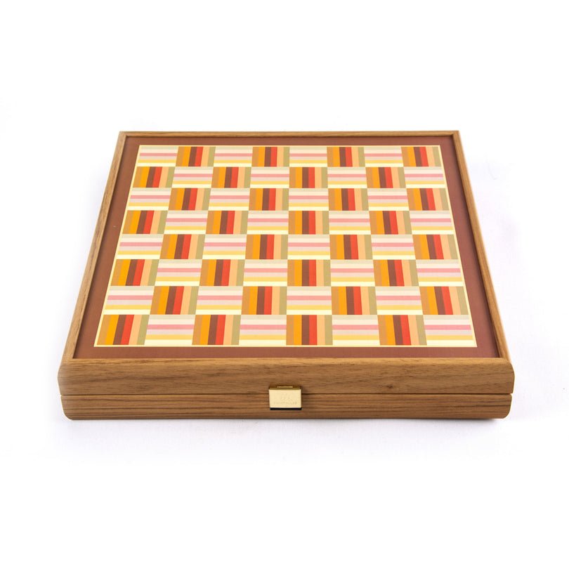 Handcrafted 5 - in - 1 Combo Game Collection - Chess, Backgammon, Ludo, Snakes &amp; Checkers - Rainbow (by Manopoulos) - 5200430706458 - Crystal Lotus