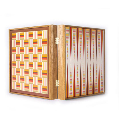 Handcrafted 5-in-1 Combo Game Collection - Chess, Backgammon, Ludo, Snakes &amp; Checkers - Rainbow (by Manopoulos) (CBLS34ORG) - 5200430706458 - Crystal Lotus