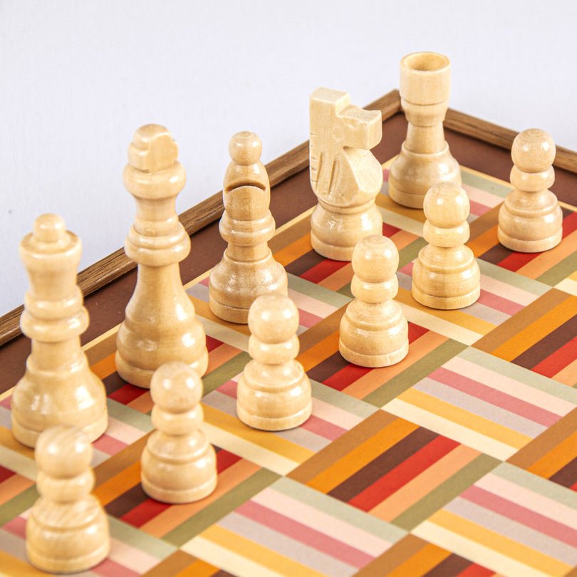Handcrafted 5-in-1 Combo Game Collection - Chess, Backgammon, Ludo, Snakes &amp; Checkers - Rainbow (by Manopoulos) (CBLS34ORG) - 5200430706458 - Crystal Lotus
