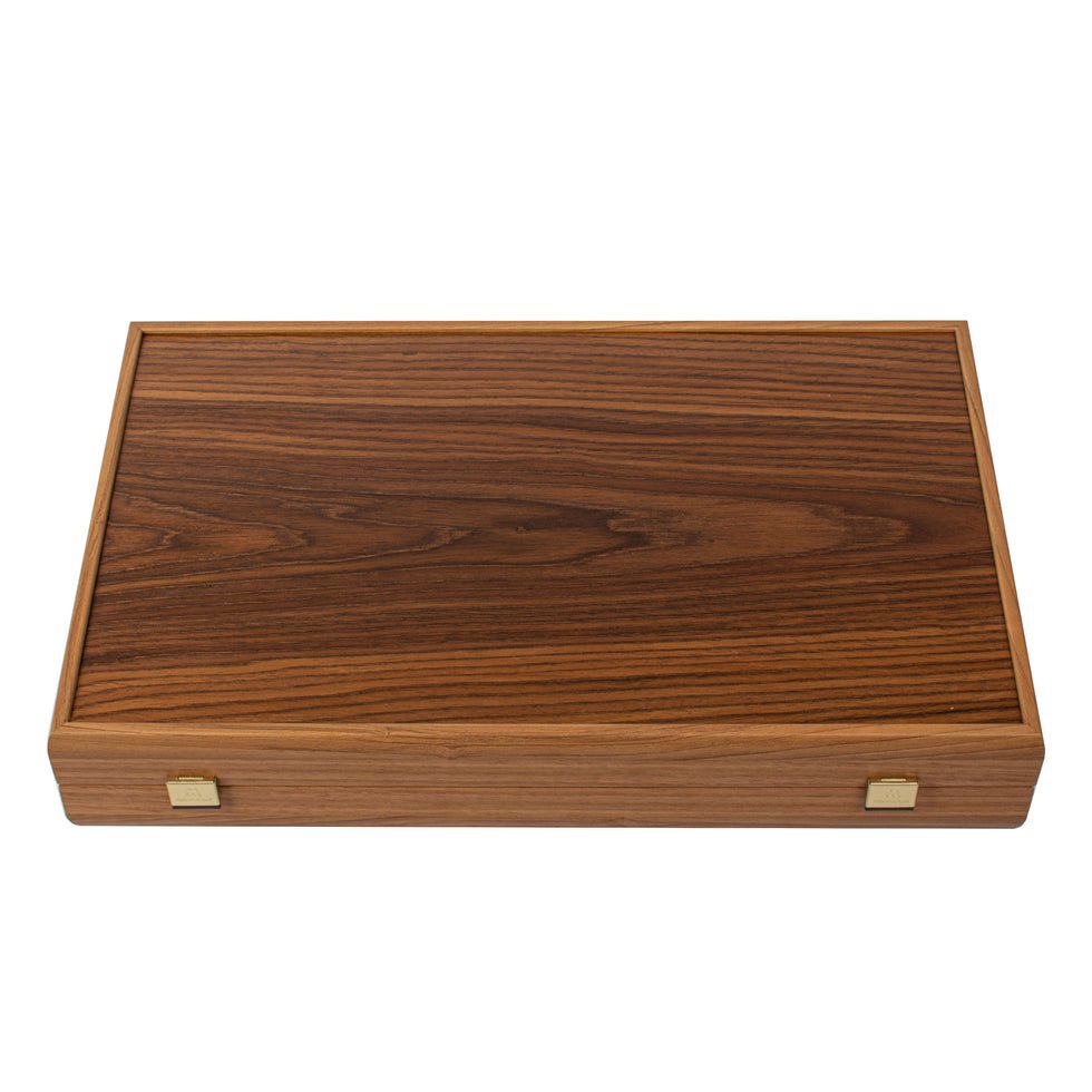 Handcrafted American Walnut Backgammon Set with Side Racks - Elegant Marquetry Design 48x60cm (by Manopoulos) - 5250000000038 - Crystal Lotus